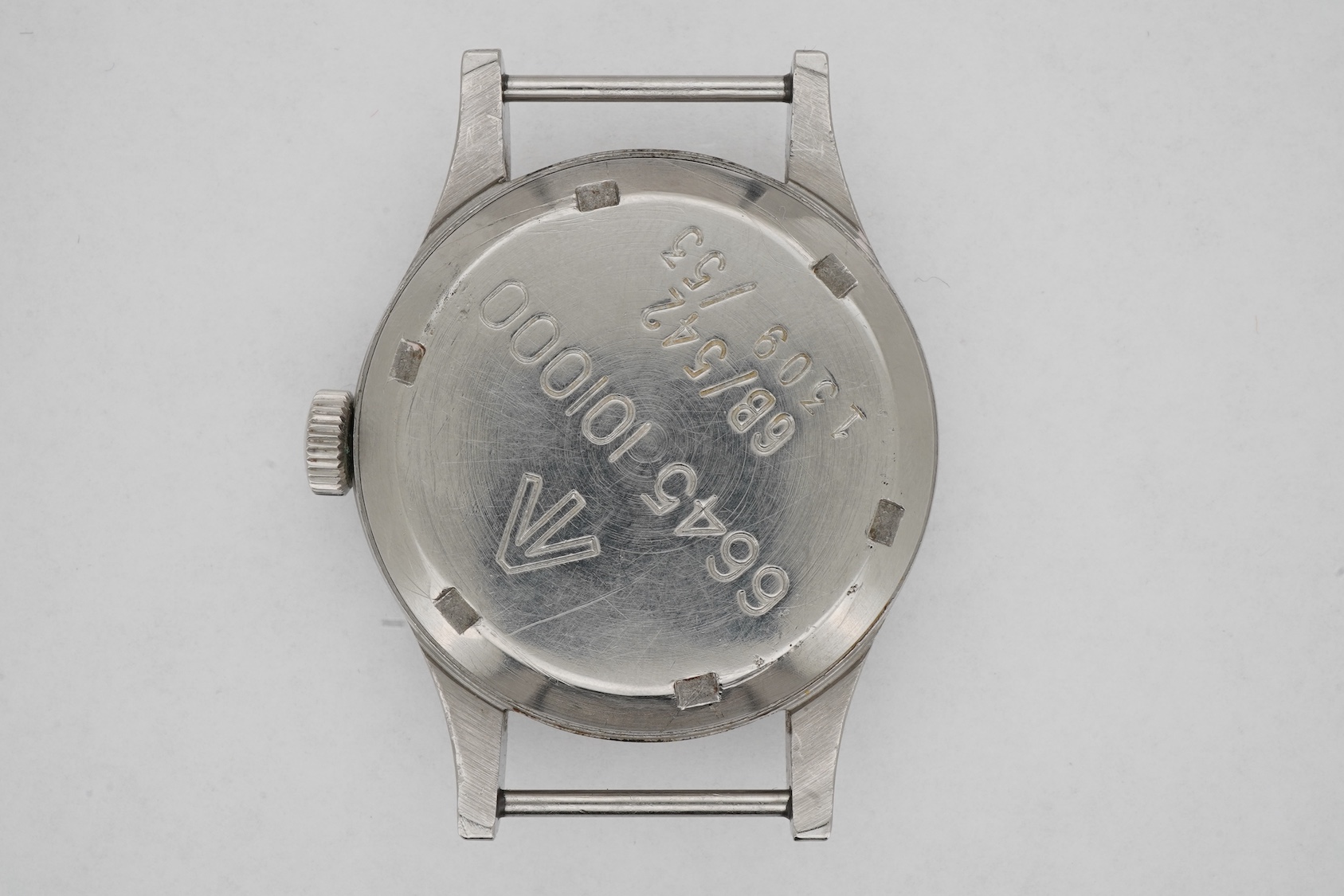 A gentleman's 1950's stainless steel Omega British Military RAF pilot's fixed bar manual wind wrist watch